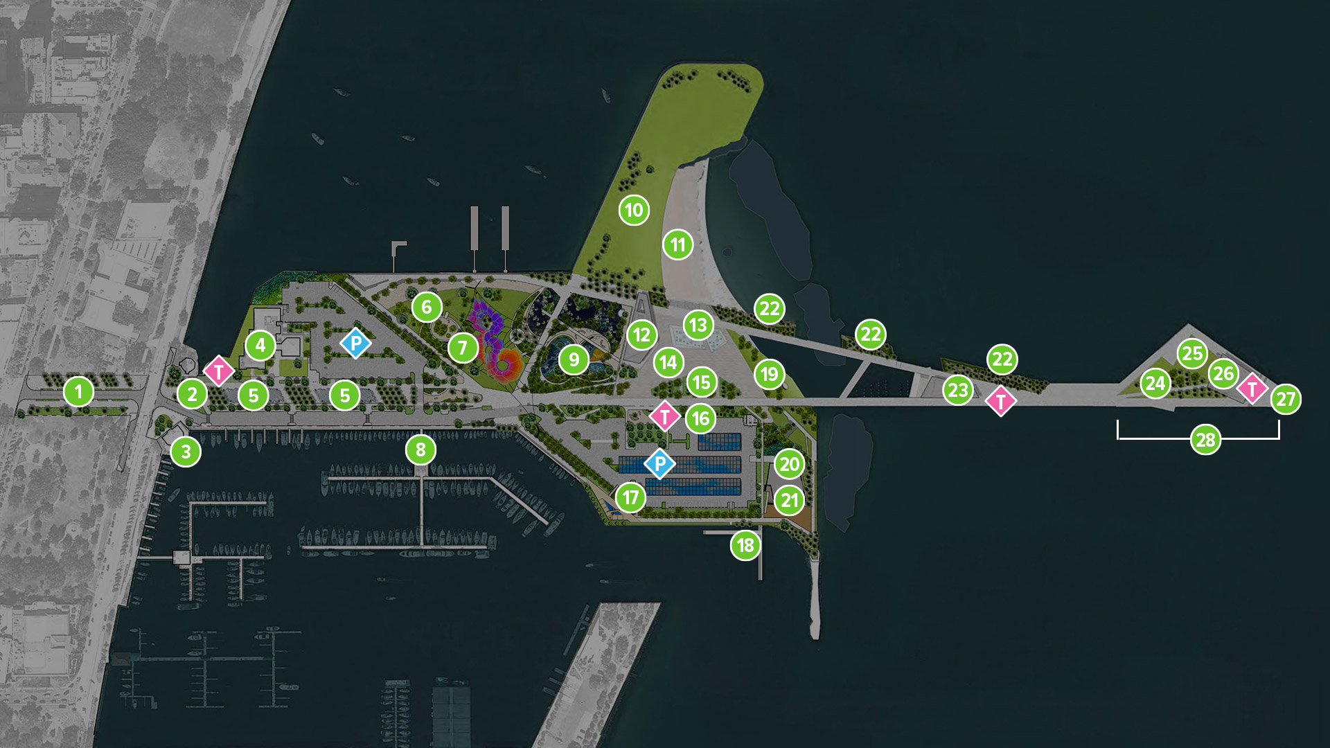 Pier map graphic